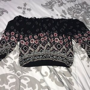 off the shoulder flower top